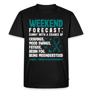 Sensibilisation au rétablissement de la dépendance au ruban turquoise - T-shirt Premium bio Homme - noir - Devant - Nico (187cm)