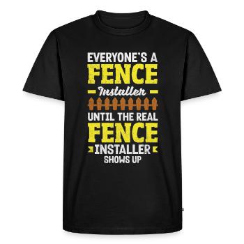 Funny Fence Builder Fence Installer - Men's Premium Organic T-Shirt - black - Front - Nico (187cm)