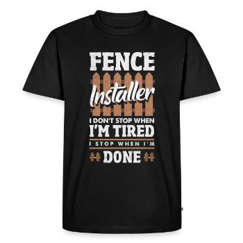Funny Fence Builder Fence Installer - Men's Premium Organic T-Shirt - black - Front - Nico (187cm)