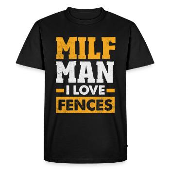 Funny Fence Builder Fence Installer - Men's Premium Organic T-Shirt - black - Front - Nico (187cm)