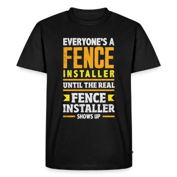 Funny Fence Builder Fence Installer - Men's Premium Organic T-Shirt - black - Front - Nico (187cm)