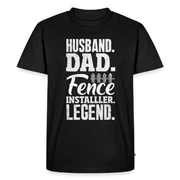 Funny Fence Builder Fence Installer - Men's Premium Organic T-Shirt - black - Front - Nico (187cm)