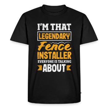 Funny Fence Builder Fence Installer - Men's Premium Organic T-Shirt - black - Front - Nico (187cm)
