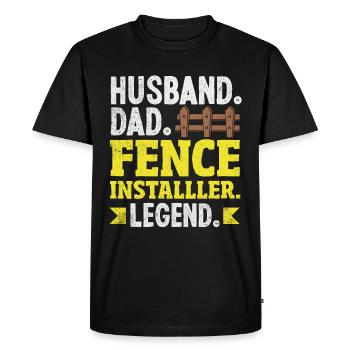 Funny Fence Builder Fence Installer - Men's Premium Organic T-Shirt - black - Front - Nico (187cm)