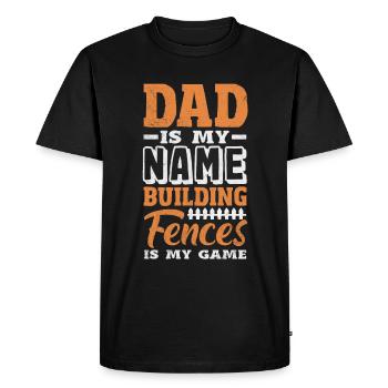 Funny Fence Builder Fence Installer - Men's Premium Organic T-Shirt - black - Front - Nico (187cm)