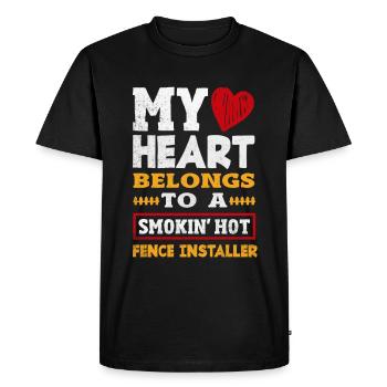 Funny Fence Builder Fence Installer - Men's Premium Organic T-Shirt - black - Front - Nico (187cm)