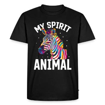 Funny Zebra Animal my spirit animal - Men's Premium Organic T-Shirt - black - Front - Nico (187cm)