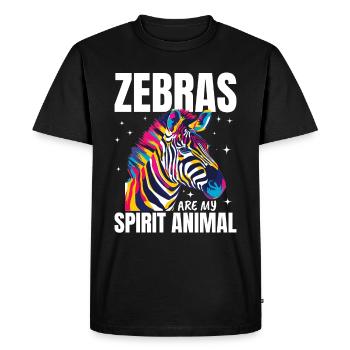 Funny Zebra Animal Zebras are my spirit animal - Men's Premium Organic T-Shirt - black - Front - Nico (187cm)