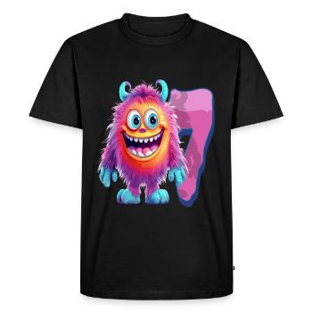 Monster Design for Kids – Seven Years - Men's Premium Organic T-Shirt - black - Front - Nico (187cm)