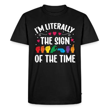 ASL Teacher American Sign Language - Men's Premium Organic T-Shirt - black - Front - Nico (187cm)