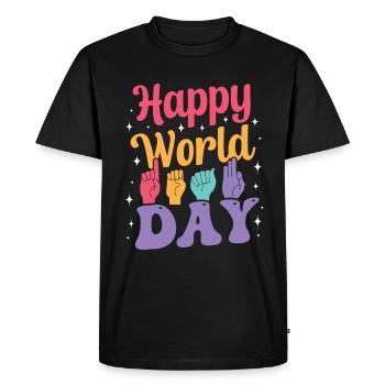 ASL Teacher American Sign Language - Men's Premium Organic T-Shirt - black - Front - Nico (187cm)