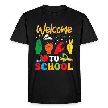ASL Teacher American Sign Language - Men's Premium Organic T-Shirt - black - Front - Nico (187cm)