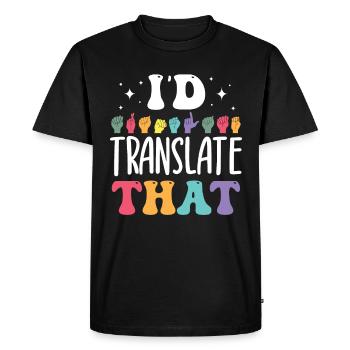 ASL Teacher American Sign Language - Men's Premium Organic T-Shirt - black - Front - Nico (187cm)