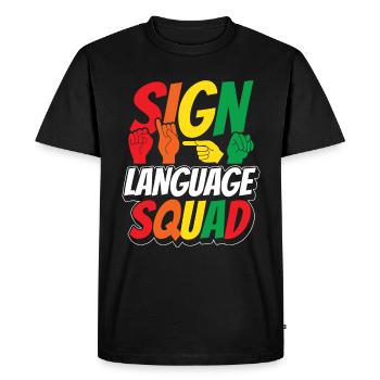 ASL Teacher American Sign Language - Men's Premium Organic T-Shirt - black - Front - Nico (187cm)