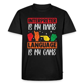 ASL Teacher American Sign Language - Men's Premium Organic T-Shirt - black - Front - Nico (187cm)