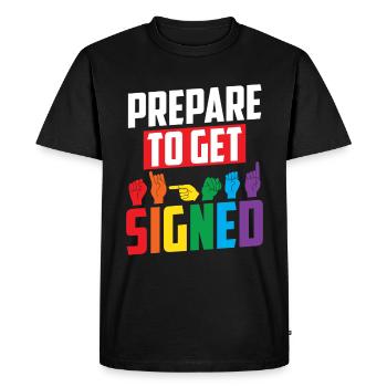 ASL Teacher American Sign Language - Men's Premium Organic T-Shirt - black - Front - Nico (187cm)