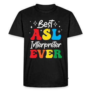 ASL Teacher American Sign Language - Men's Premium Organic T-Shirt - black - Front - Nico (187cm)