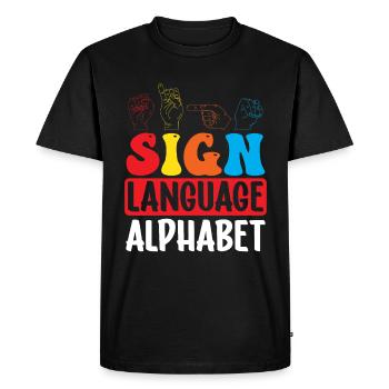ASL Teacher American Sign Language - Men's Premium Organic T-Shirt - black - Front - Nico (187cm)