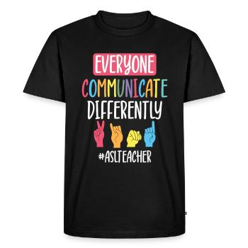 ASL Teacher American Sign Language - Men's Premium Organic T-Shirt - black - Front - Nico (187cm)