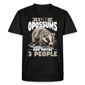 Opossum Animal I Like Opossums And Maybe 3 People - Men's Premium Organic T-Shirt - black - Front - Nico (187cm)