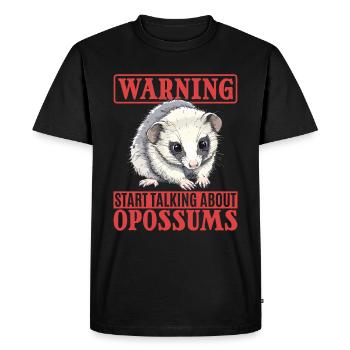 Funny Opossum Animal Warning - Men's Premium Organic T-Shirt - black - Front - Nico (187cm)