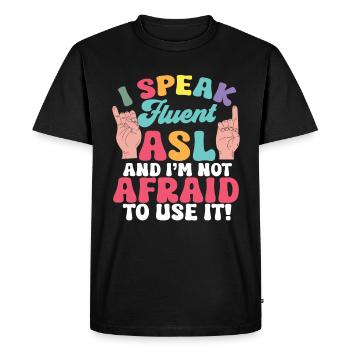 ASL Teacher American Sign Language - Men's Premium Organic T-Shirt - black - Front - Nico (187cm)