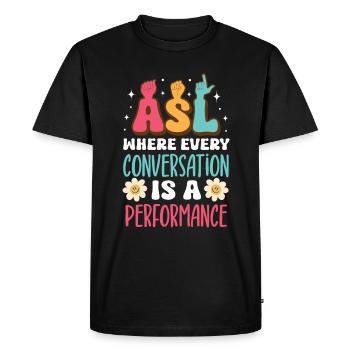 ASL Teacher American Sign Language - Men's Premium Organic T-Shirt - black - Front - Nico (187cm)