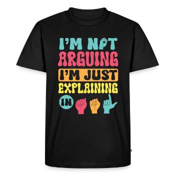 ASL Teacher American Sign Language - Men's Premium Organic T-Shirt - black - Front - Nico (187cm)