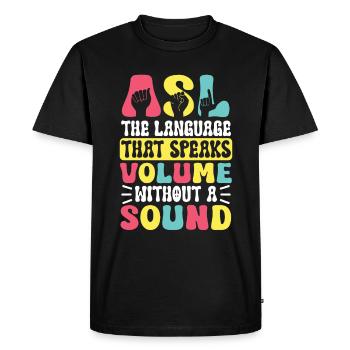 ASL Teacher American Sign Language - Men's Premium Organic T-Shirt - black - Front - Nico (187cm)