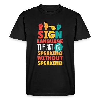 ASL Teacher American Sign Language - Men's Premium Organic T-Shirt - black - Front - Nico (187cm)