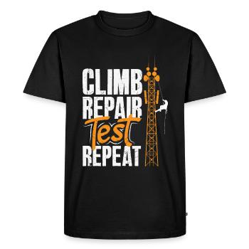 Tower Climber Technician Tower Worker - Men's Premium Organic T-Shirt - black - Front - Nico (187cm)