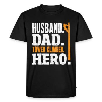 Tower Climber Technician Tower Worker - Men's Premium Organic T-Shirt - black - Front - Nico (187cm)