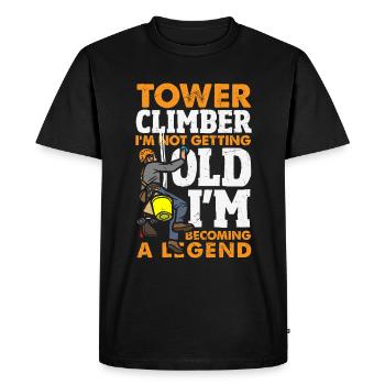 Tower Climber Technician Tower Worker - Men's Premium Organic T-Shirt - black - Front - Nico (187cm)