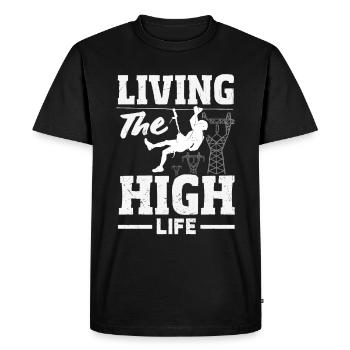 Tower Climber Technician Tower Worker - Men's Premium Organic T-Shirt - black - Front - Nico (187cm)