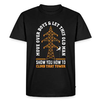 Tower Climber Technician Tower Worker - Men's Premium Organic T-Shirt - black - Front - Nico (187cm)