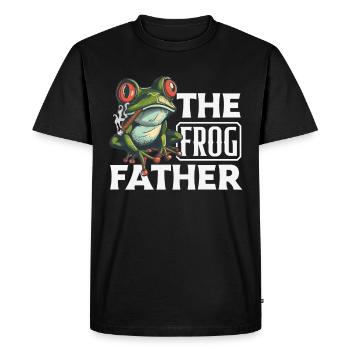 Amphibious Frog Hunter Enthusiast Frog - Men's Premium Organic T-Shirt - black - Front - Nico (187cm)