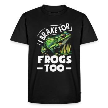 Amphibious Frog Hunter Enthusiast Frog - Men's Premium Organic T-Shirt - black - Front - Nico (187cm)