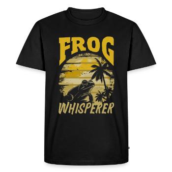 Amphibious Frog Hunter Enthusiast Frog - Men's Premium Organic T-Shirt - black - Front - Nico (187cm)