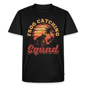 Amphibious Frog Hunter Enthusiast Frog - Men's Premium Organic T-Shirt - black - Front - Nico (187cm)