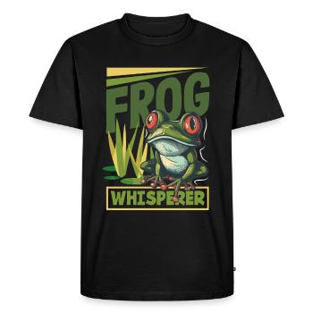 Amphibious Frog Hunter Enthusiast Frog - Men's Premium Organic T-Shirt - black - Front - Nico (187cm)