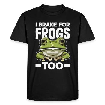 Amphibious Frog Hunter Enthusiast Frog - Men's Premium Organic T-Shirt - black - Front - Nico (187cm)
