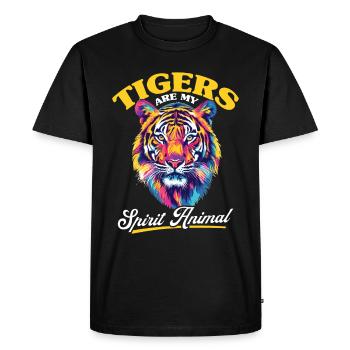 Funny Tiger Animal Tigers are my spirit animal - Men's Premium Organic T-Shirt - black - Front - Nico (187cm)