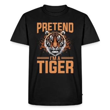 Funny Tiger Animal Pretend I'm A Tiger - Men's Premium Organic T-Shirt - black - Front - Nico (187cm)