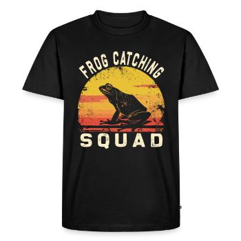 Frogs Catch Frog Hunter Frog Catcher - Men's Premium Organic T-Shirt - black - Front - Nico (187cm)