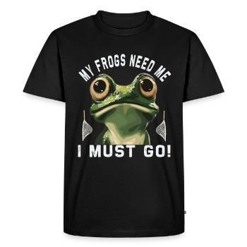 Frogs Catch Frog Hunter Frog Catcher - Men's Premium Organic T-Shirt - black - Front - Nico (187cm)