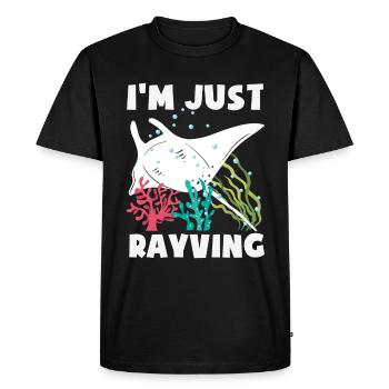 Ocean Animal Diving Stingray Manta Rays - Men's Premium Organic T-Shirt - black - Front - Nico (187cm)