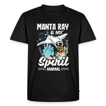Ocean Animal Diving Stingray Manta Rays - Men's Premium Organic T-Shirt - black - Front - Nico (187cm)