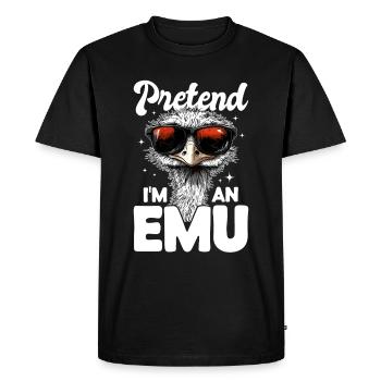 Drôle d’émeu animal faire semblant d’être un émeu - T-shirt Premium bio Homme - noir - Devant - Nico (187cm)