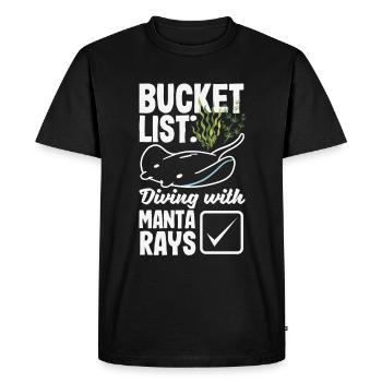 Ocean Animal Diving Stingray Manta Rays - Men's Premium Organic T-Shirt - black - Front - Nico (187cm)