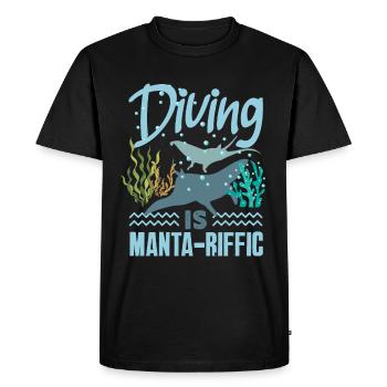 Ocean Animal Diving Stingray Manta Rays - Men's Premium Organic T-Shirt - black - Front - Nico (187cm)